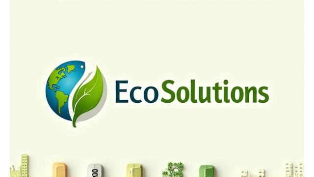Logo de EcoSolutions avec des éléments écologiques et numériques, illustrant une approche marketing durable